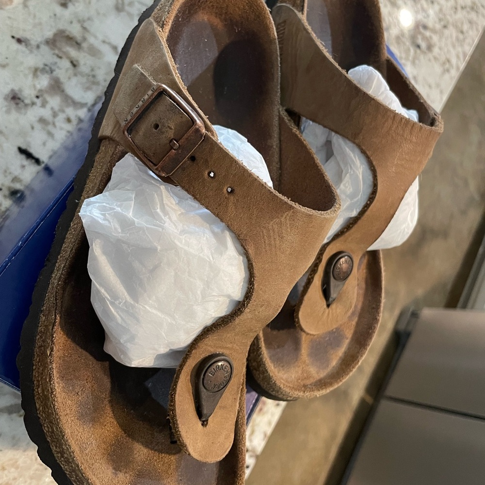 Birkenstock Brown Leather Sandals - Picture 4 of 7